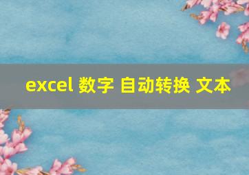 excel 数字 自动转换 文本